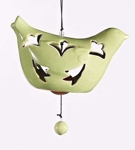 Green Bird Garden Bell
