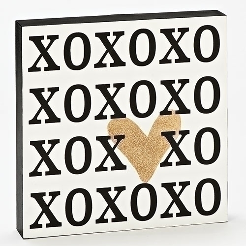 9.5"H PLAQUE; XOXOXO W'HEART