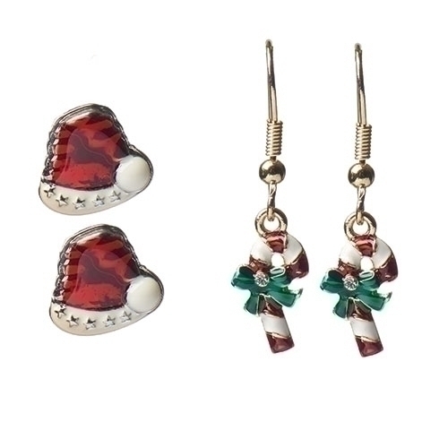 Hat & Candy Cane Earrings (each set sold separately)