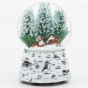 5.5"H MUSICAL HORSE DOME HORSE W/SLEIGH WINDUP 100MM