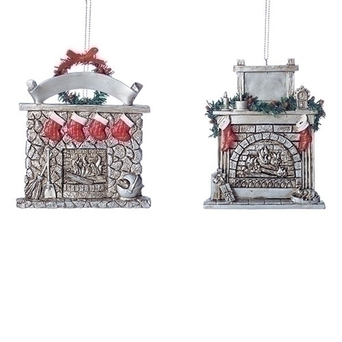 4.7"H FIREPLACE 2A PERSONALIZE ORNAMENT SILVER FINISH