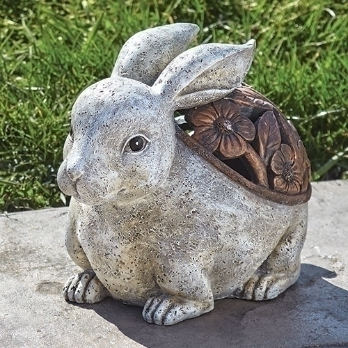 7.25"H LED BRONZE BUNNY STATUE