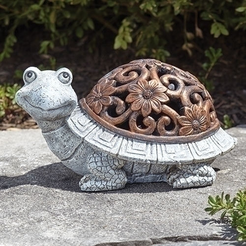 5"H LED BRONZE TURTLE STATUE