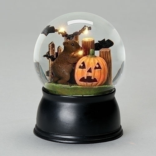 5.5"H LED PUMPKIN W/BATS DOME 100MM BATTERY/OP N/INCL