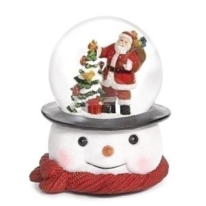 6"H SANTA ON SNOWMAN BASE DOME SANTA/TREE WINDUP 100MM