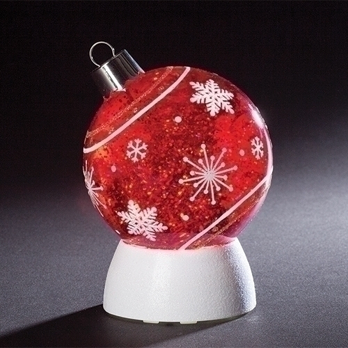 6.2"H SWIRL RED ORNAMENT ON BASE