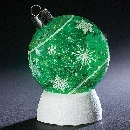 6.25"H SWIRL GREEN ORNAMENT ON BASE