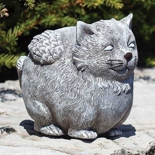 Pudgy Angel Cat Statue