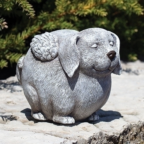 5.5"H PUDGY ANGEL DOG GARDEN STATUE