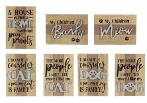 Wood Pet Box Sign, 7 Assorted (sold separately)