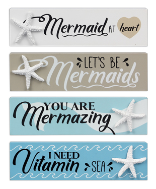 Wood Mermaid Mini Block 4 Assorted (sold separately)