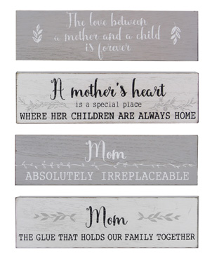 Wood Mini Mom Block, 4 asst. (sold separately)