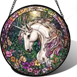 Unicorn Glass Suncatcher