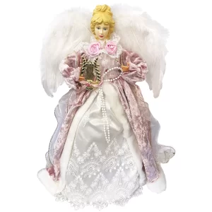 15" Mauve Victorian Angel Tree Topper