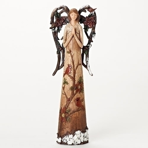 14.5" ANGEL W/CARDINALS FIG BRANCHED WINGS