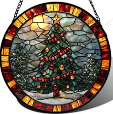 Christmas Tree Glass Suncatcher