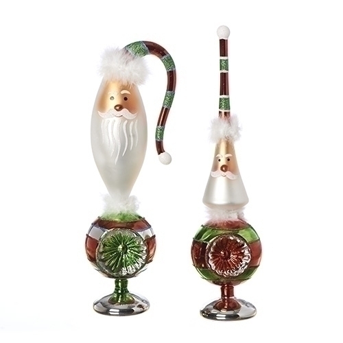 17"SANTA GLASS FINIAL TABLE 2A TABLE FIG (sold individually)