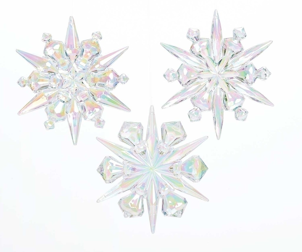 4.75" IRIDESENT SNOWFLAKE ORN 3 ASST (sold individually)