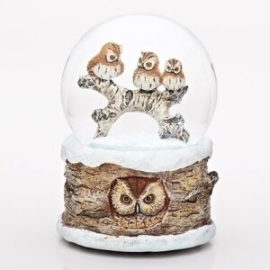 6"H MUSICAL OWL DOME CAROL OF BELLS WINDUP 100MM