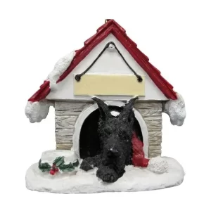 Great Dane, Black, Doghouse Ornament