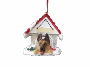 German Shepherd Doghouse Ornament