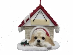 Cocker Spaniel, Blonde, Doghouse Ornament
