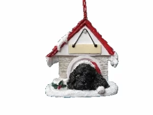 Cocker Spaniel, Black, Doghouse Ornament