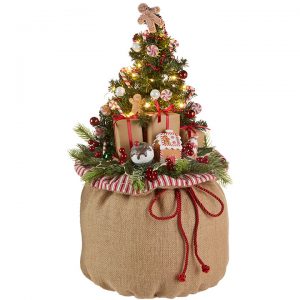 24" Lighted Gift Bag with Tree