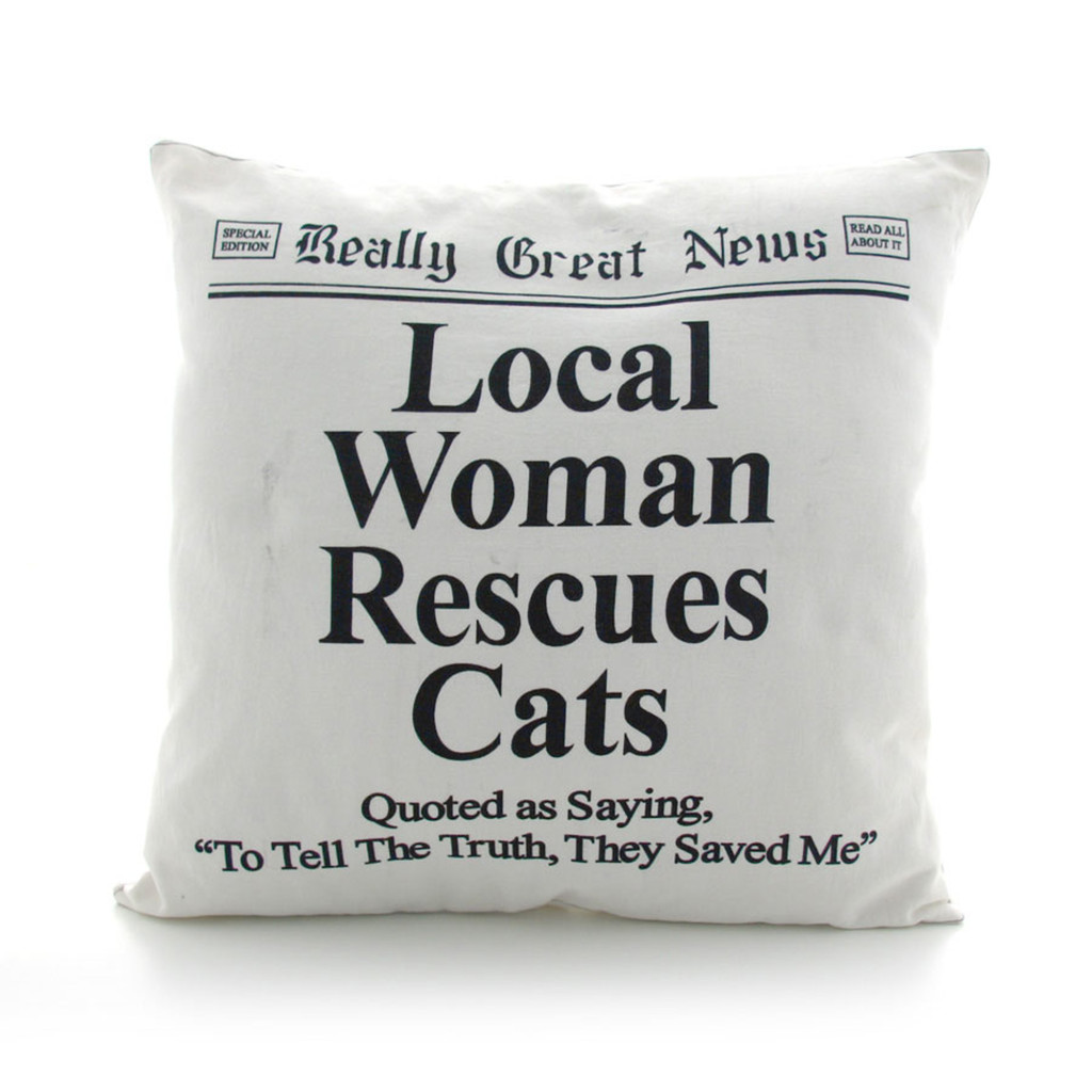 Woman Rescue Cats Pillow