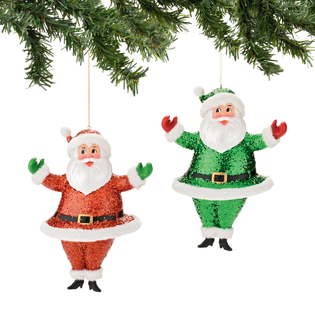 Santa Sparkle Ornament, sold individually