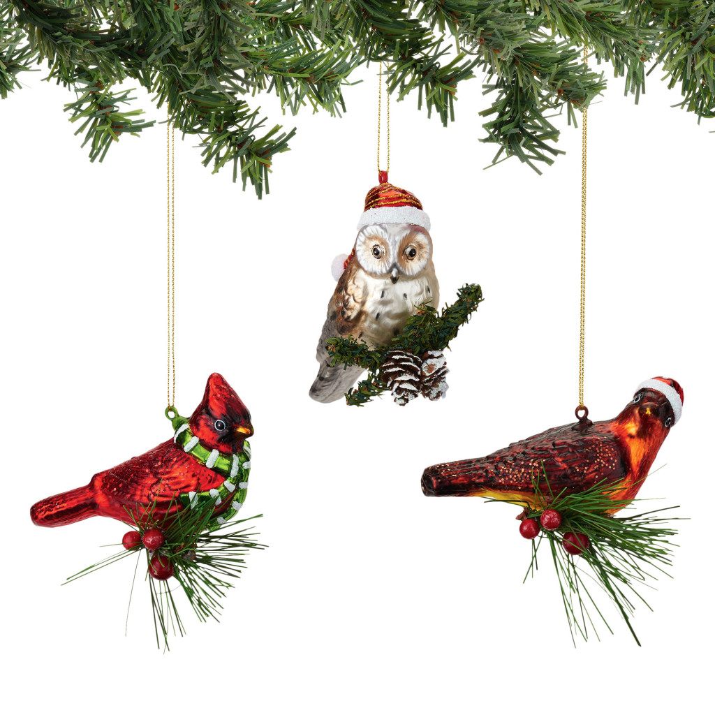 Bird with Santa Hat Ornament (sold individually)