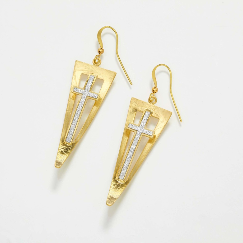 Sparkle Cross Earrings