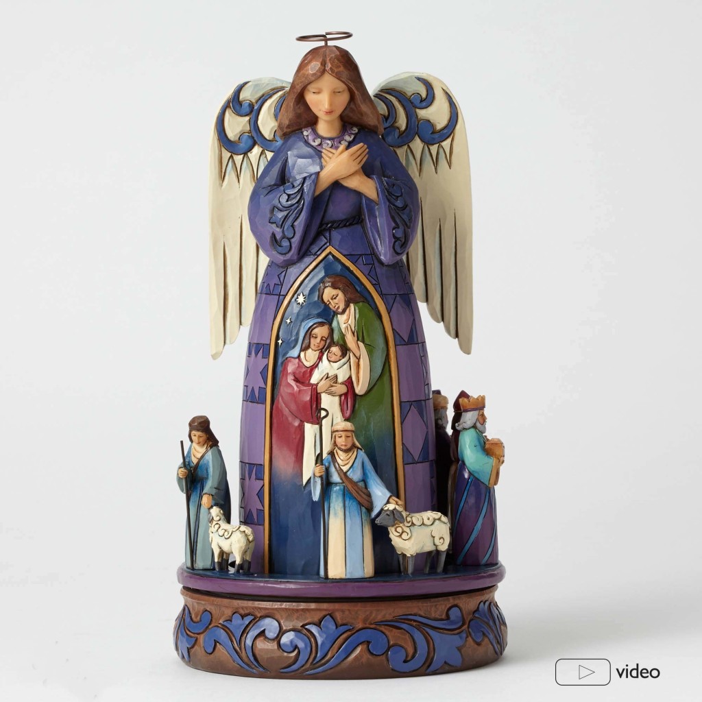 Nativity Angel with Rotating Scene