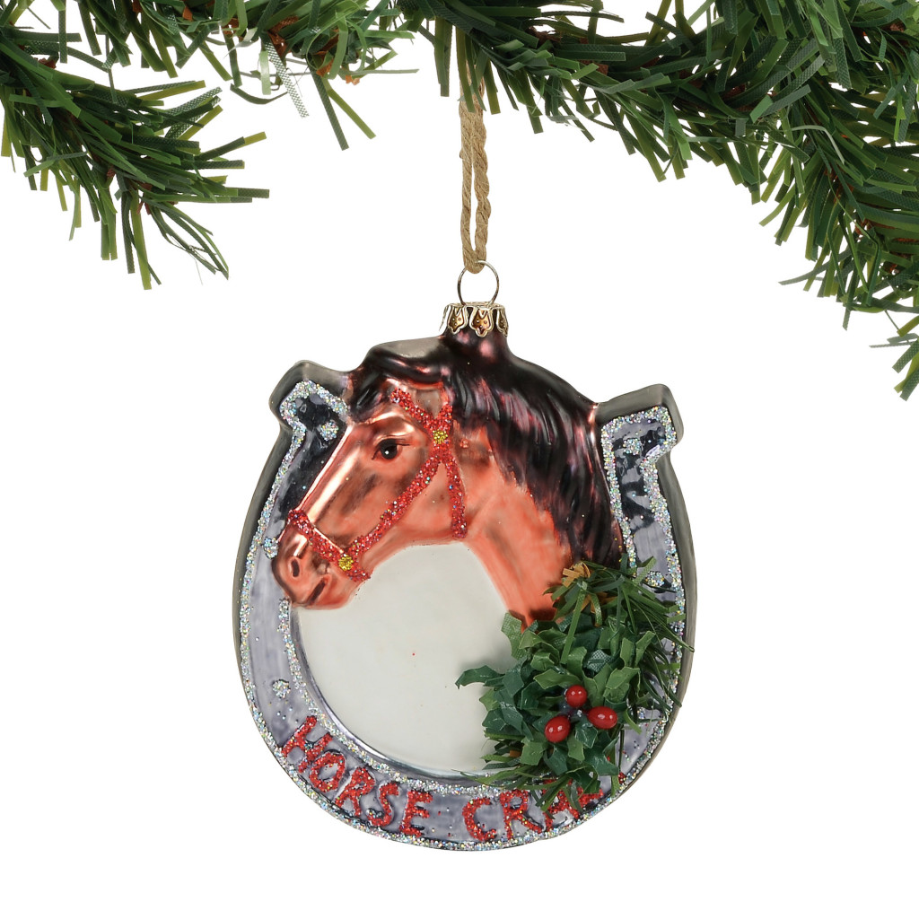 Horse Head Horseshoe Ornament