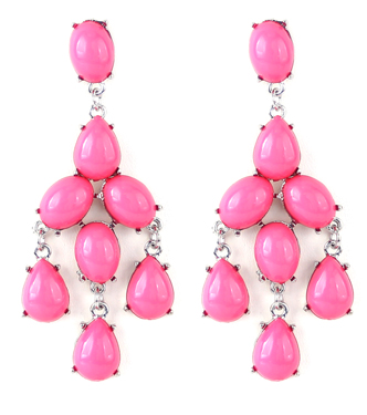 Pink Beaded Dangle Earrings
