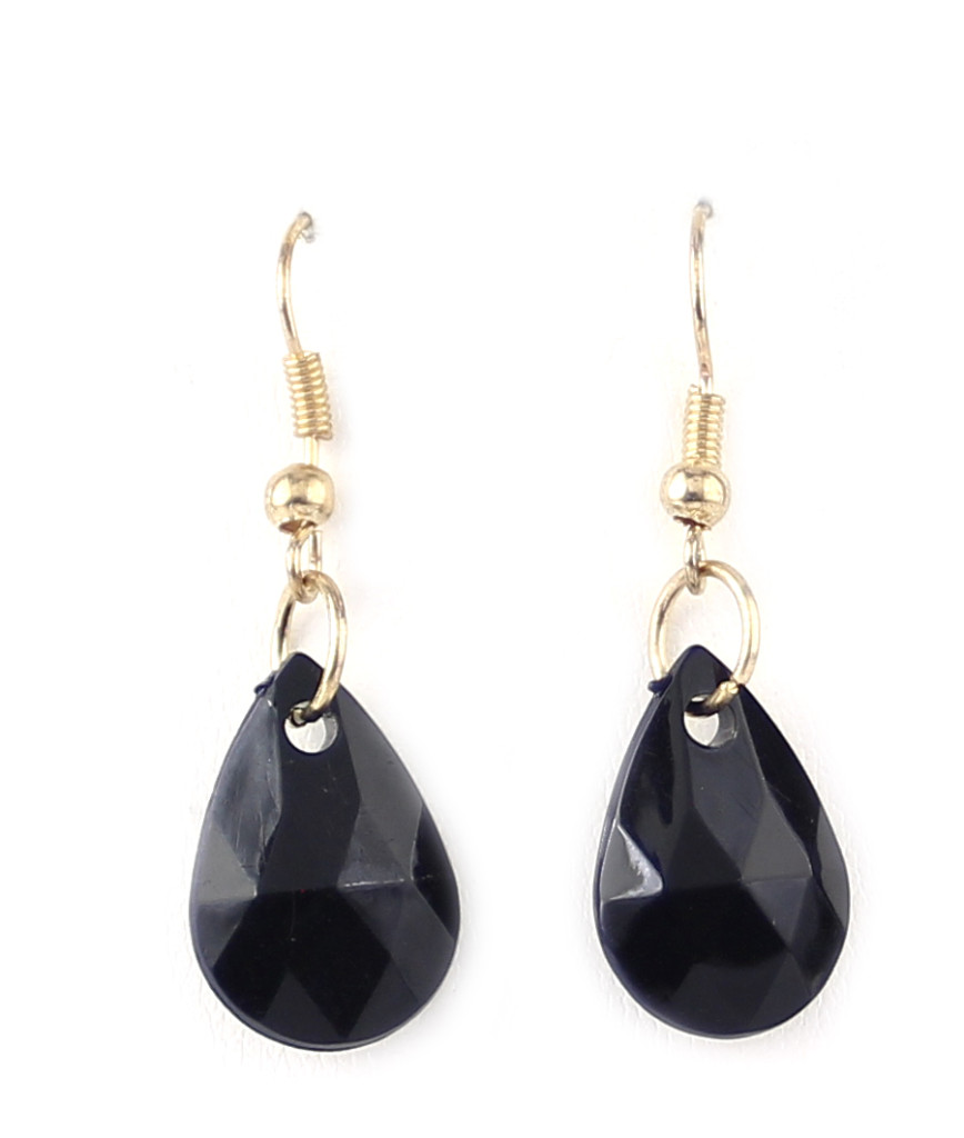 Small Bead Black Earrings