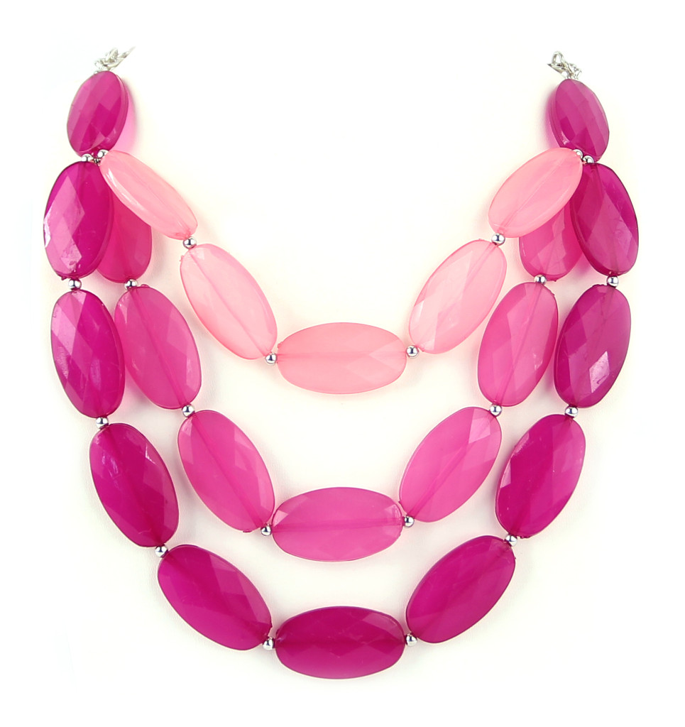 Tri-Color Triple Strand Necklace