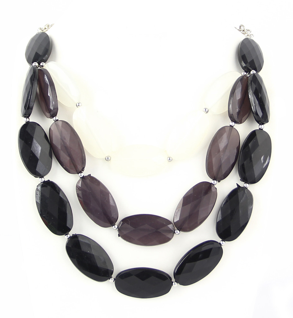 Tri-Color Triple Strand Necklace