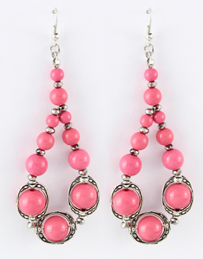 Soft Pink Beaded Earrings