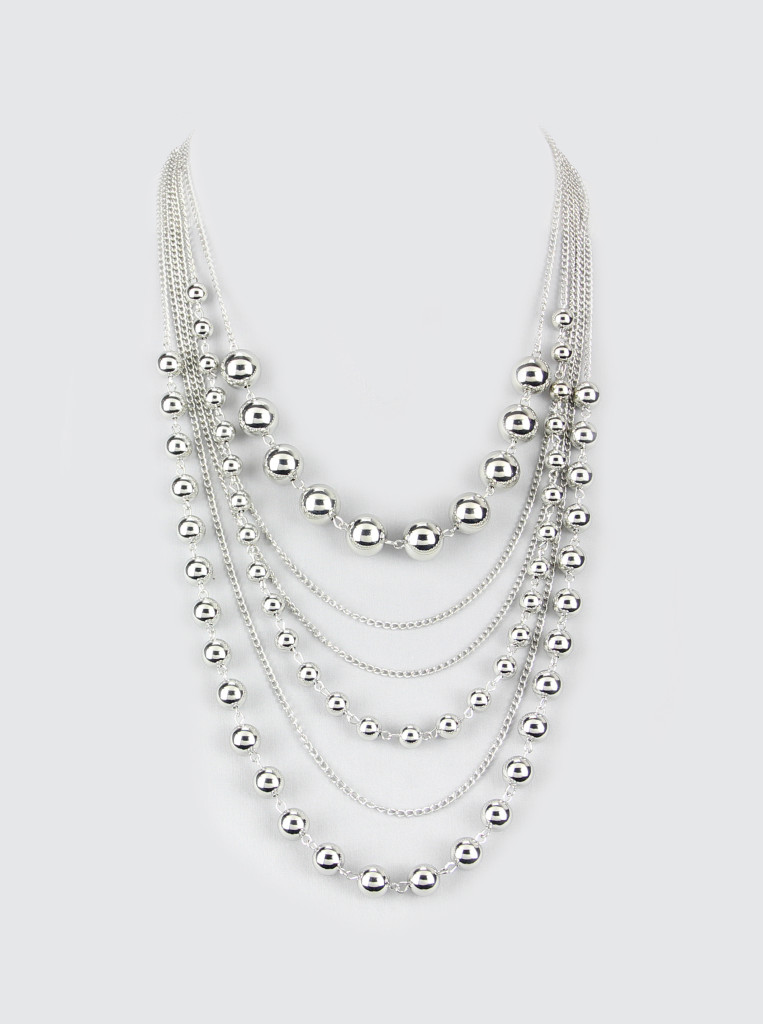 Silver Multi-Layer Long Necklace