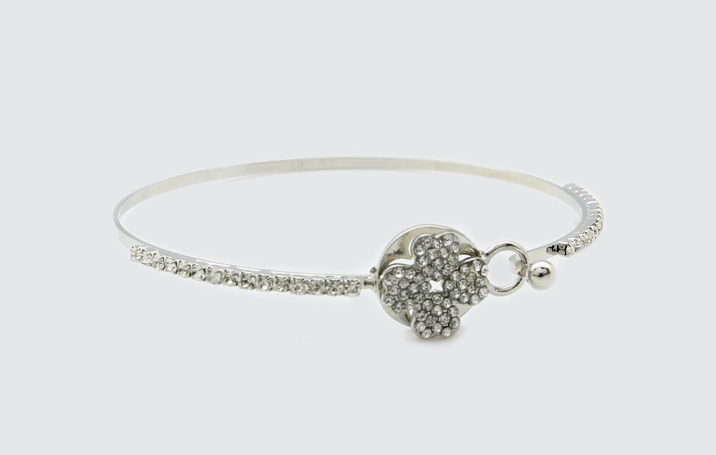 Silver Four Leaf Clover Bracelet