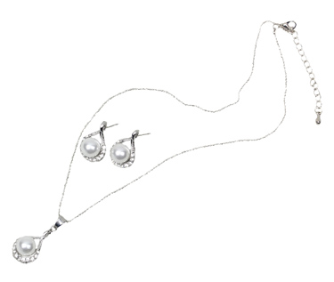 Silver Necklace and Earring Set