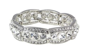 Silver Rhinestone Stretch Bracelet