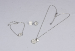 Silver Necklace, Earrings and Bracelet