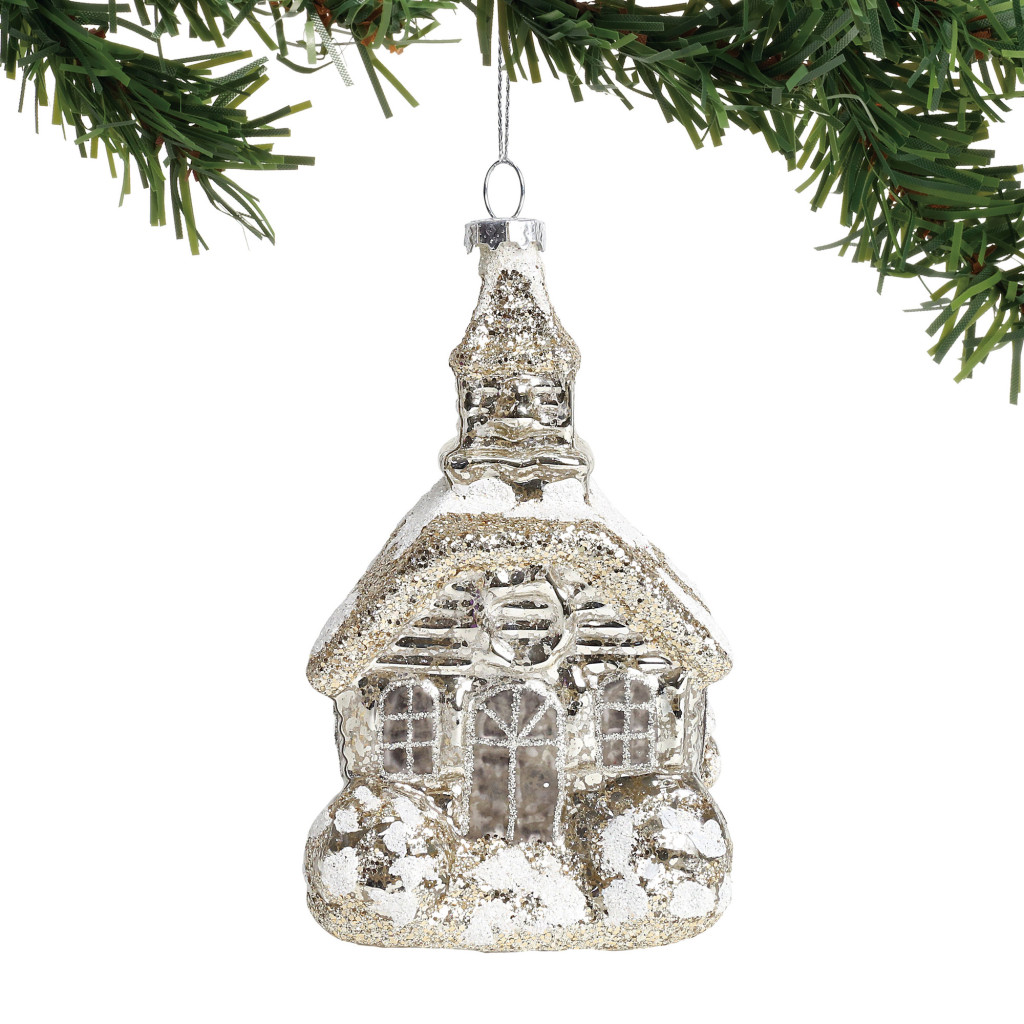 Large Snowy House Ornament