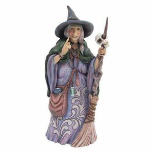 Evil Witch with Broom and Skull