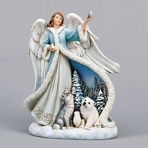 7.5" ANGEL W/ANIMALS FIGURE