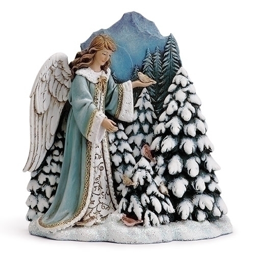 6"ANGEL W/BIRD SCENE