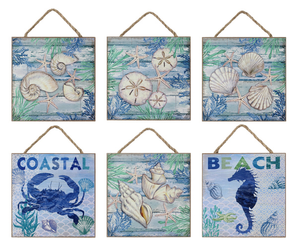 Sea Life Wood Sign, 6 assorted (sold separately)
