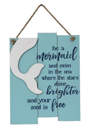 Wood Mermaid 3D Wall Sign